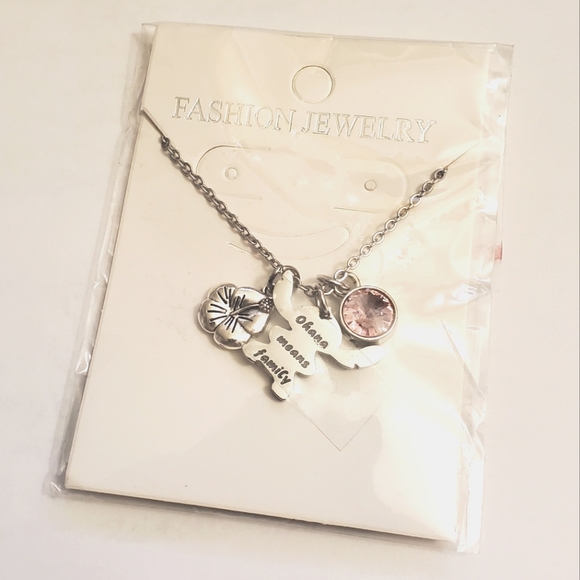 Lilo and Stitch - Ohana means family - silver tone fashion necklace - Picture 2 of 2